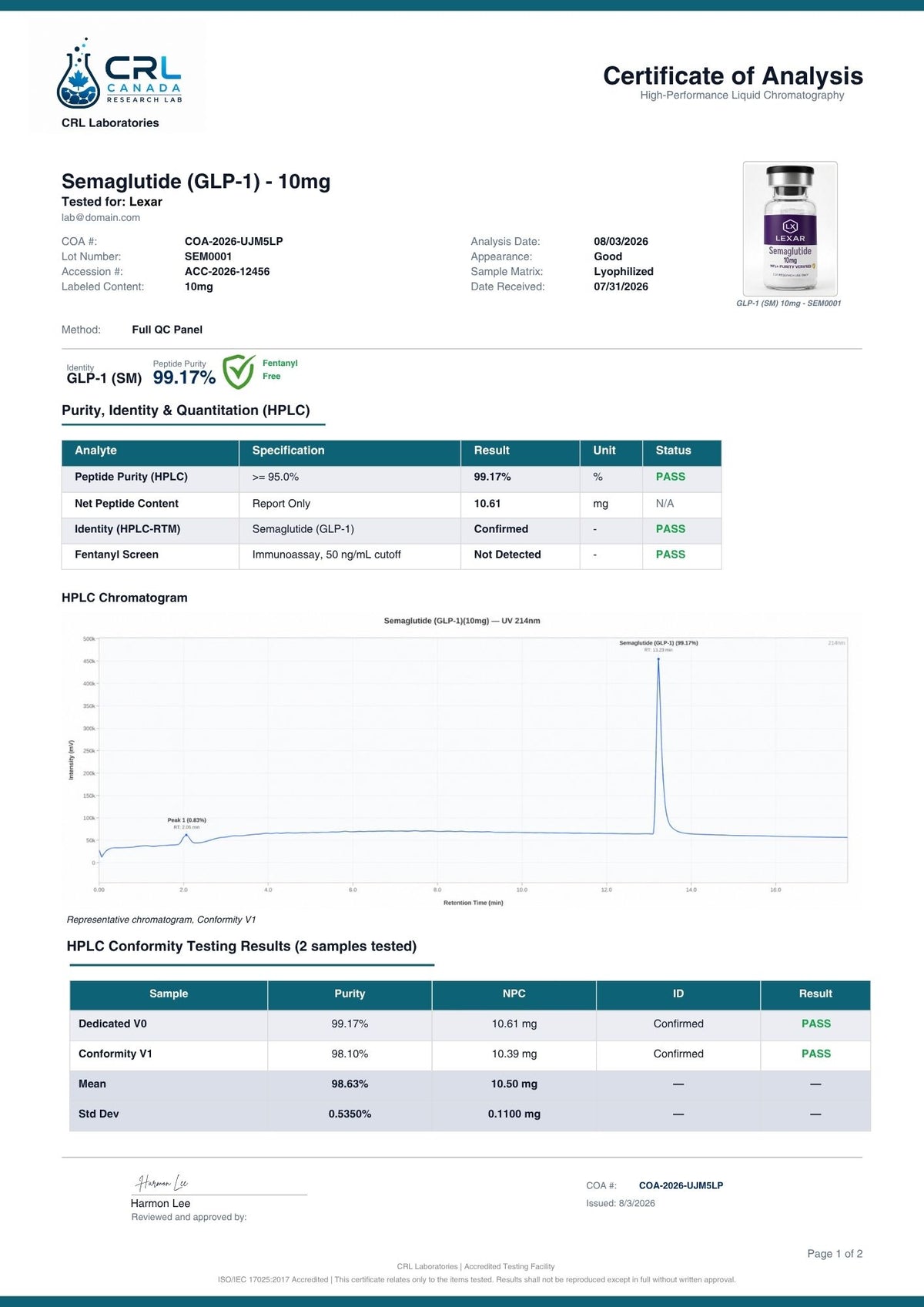 Semaglutide certificate page 3 of 4
